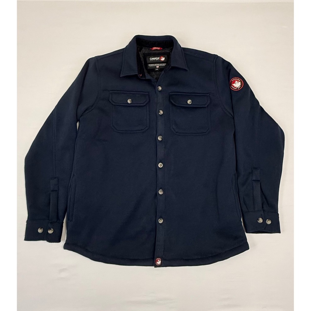 Canada‎ Weathergear Men's Navy Blue Quilted Lined Shirt Jacket Shacket Size L